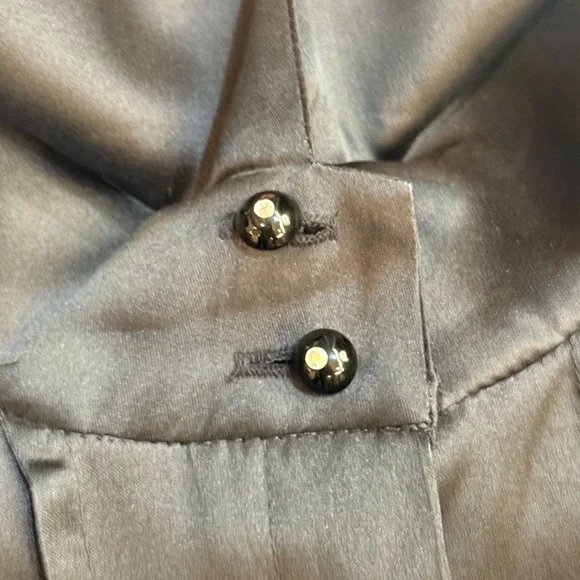 Vintage WORTH 100% Silk Black Button-Up Blouse - Picture 8 of 10